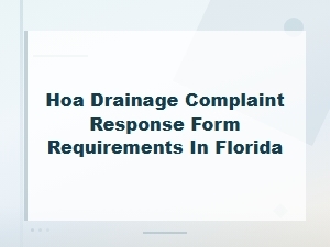 Florida Hoa Drainage Complaint Response Requirements