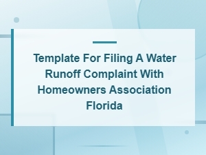 Florida Hoa Water Runoff Complaint Letter Template