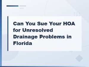 Suing Your Hoa Over Drainage Issues in Florida