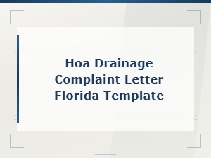 Florida Hoa Drainage Complaint Letter Template