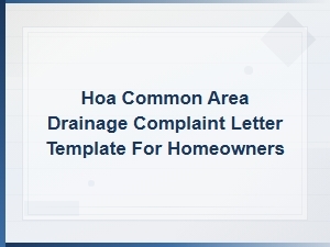 Hoa Common Area Drainage Complaint Letter Template