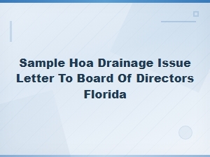 Sample Hoa Drainage Complaint Letter to Florida Board