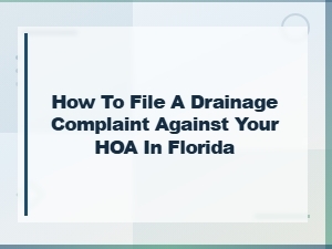 Filing a Drainage Complaint Against Your Hoa in Florida