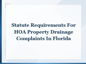 Legal Options for Hoa Drainage Complaints in Florida