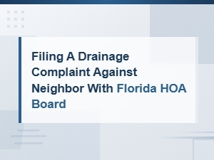 Filing a Drainage Complaint with Your Florida Hoa Board