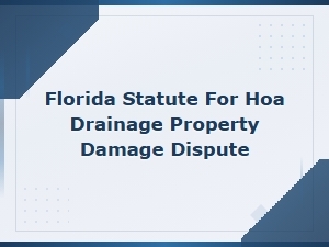 Florida Laws on Hoa Drainage and Property Damage