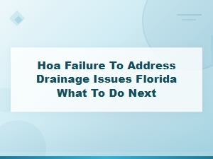 Florida Hoa Drainage Issues: What to Document Next