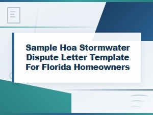 Florida Hoa Stormwater Dispute Letter Template